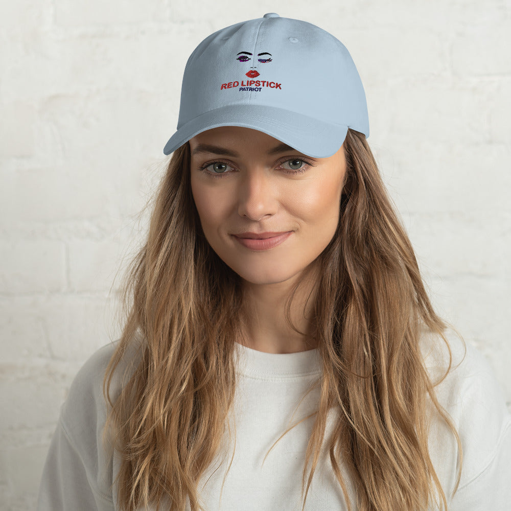 Red Lipstick Patriot Embroidered Baseball Hat
