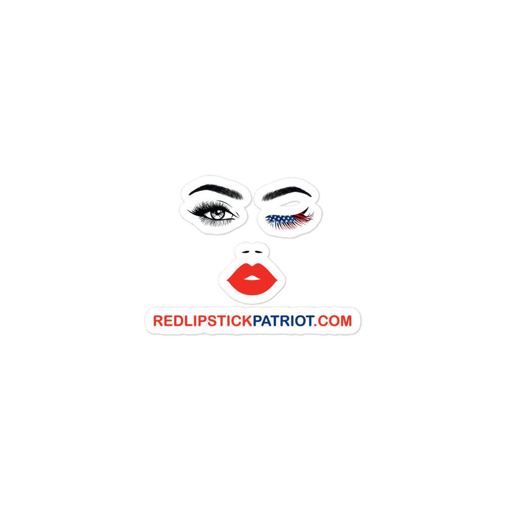 Red Lipstick Patriot Bubble-Free Stickers