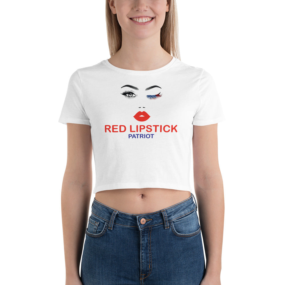 Red Lipstick Patriot Crop Tee